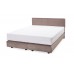 Pat Boxspring Alviano tapitat simplu, cu inaltime capat pat 90 cm, saltea inclusa, fara topper